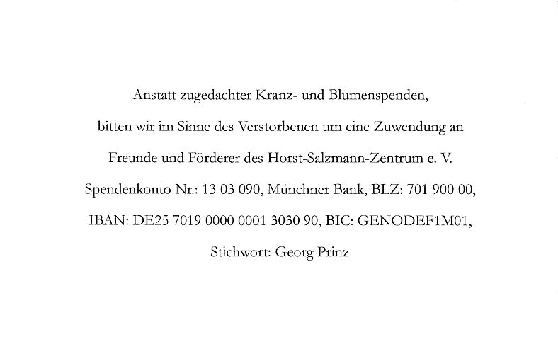 Trauerkarte Kontodaten